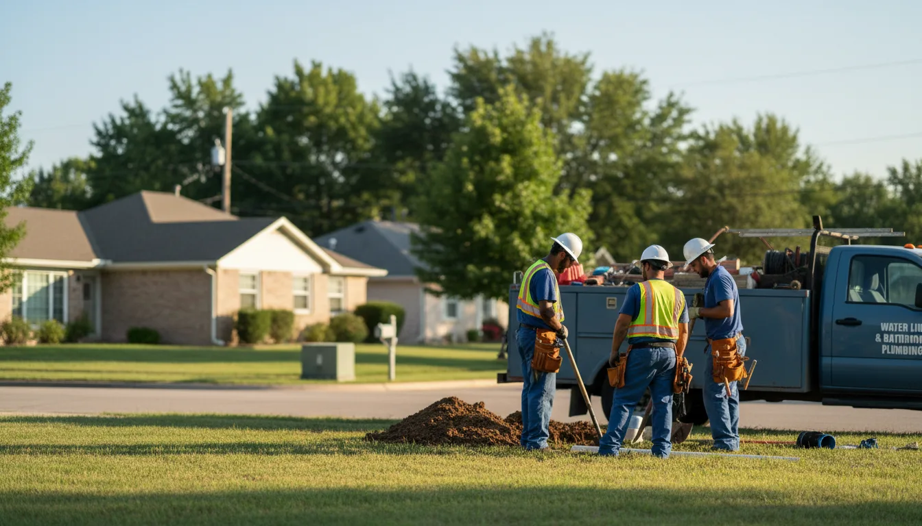 Residential water line and bathroom plumbing service in Gibson, IA